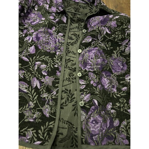 Reversible Black & Purple Floral Jacket Womens - Picture 8 of 9